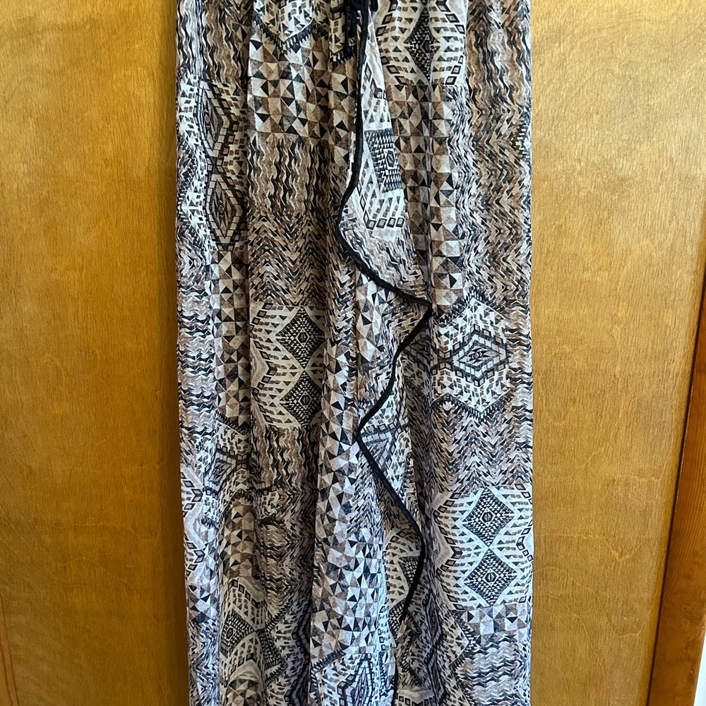 Black and Brown Patterned Maxi Dress Size M - Picture 5 of 6